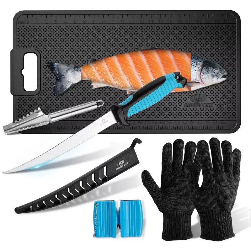 Mossy Oak 5Pack Fish Fillet Knife Set Fish Cleaning Kit