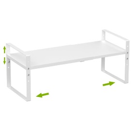 Jojocross Expandable,Stackable Spice Rack,Seasoning Organizer and Storage,Spices Jar Racks for Cabinet,Countertop, Metal Pantry, Cupboard,Laundry Storages,Heavy Duty(1 Pack/Medium/White)