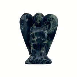 Sunshcat Natural Kambaba Jasper 1.5 inches Carving Pocket Palm Stone Figurines,Healing Crystal Prayer Guardian Angel Statue Decoration