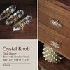 JEREVER 4 Pack Hexagonal Crystal Knobs Wire Wrapped Glass Brass