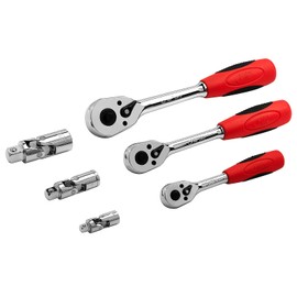Jetech 123PCS Socket Wrench Set | 1/4, 3/8, and 1/2-Inch Drive Ratchets | Metric & SAE Sockets | Includes Impact Sockets, Torx Bits, E-Torx, Combination Wrenches & Adapters