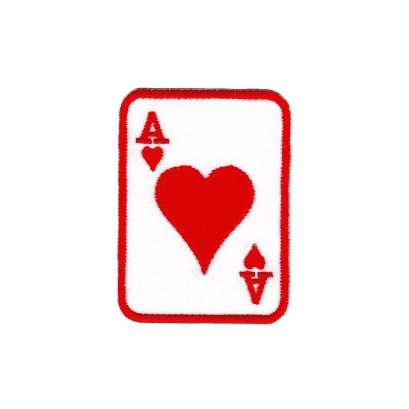 Card Ace Heart Patch for Iron-On or Sew On Clothes