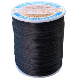 1.5mm Satin Nylon Cord 210m Extra Strong Multi Purpose Cord Necklace Jewellery Making Braided Thread Soft Shiny Silky Rattail Macrame Sewing (3 Spools x 70m)
