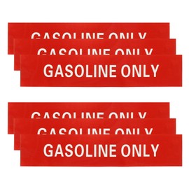 sourcing map Gasoline Only Sticker Self-Stick GASOLINE ONLY Marker Warning Label Signage 1-3/5 x 8 Inch for Pump Jugs Containers White on Red, Pack of 10
