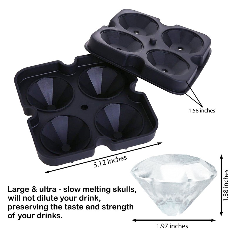 Bahoki Essentials Ice Molds - Silicone Ice Cube Tray With
