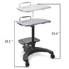 Aidata Ergonomic Sit-Stand Mobile Laptop Cart Work Station with Printer