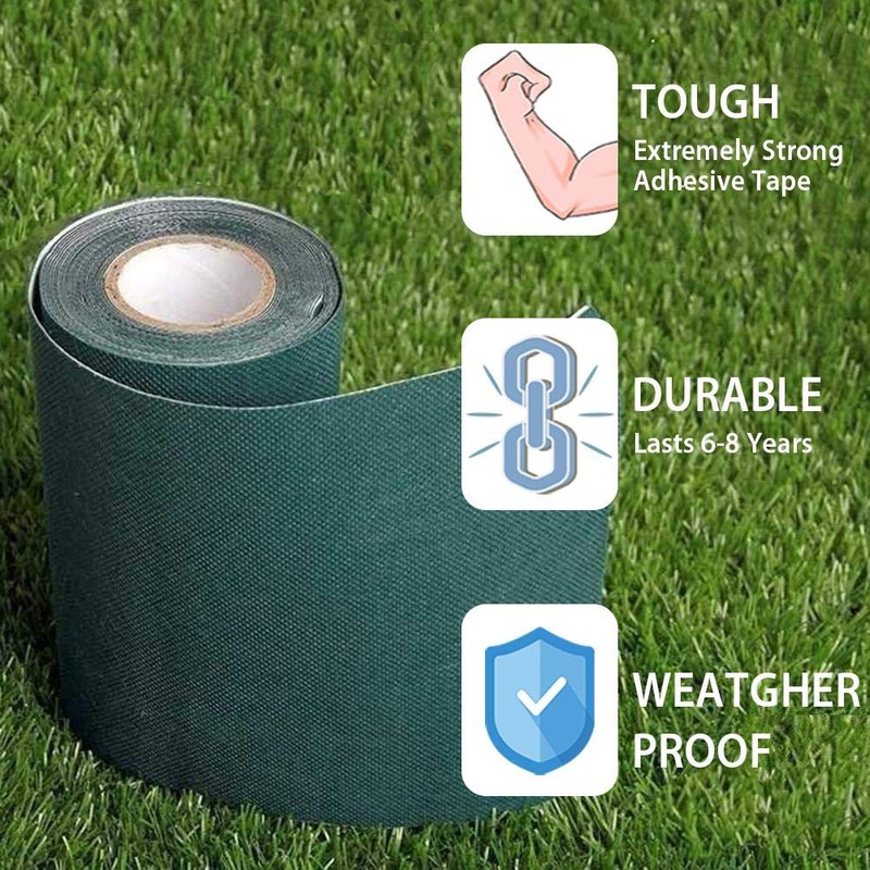 TYLife Artificial Grass Self-Adhesive Seaming Turf Tape Lawn,Carpet Jointing 6"