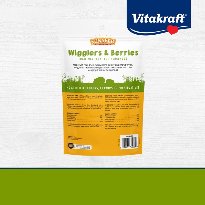 Sunseed Vita Prima Wigglers & Berries Hedgehog Treats - High-Protein