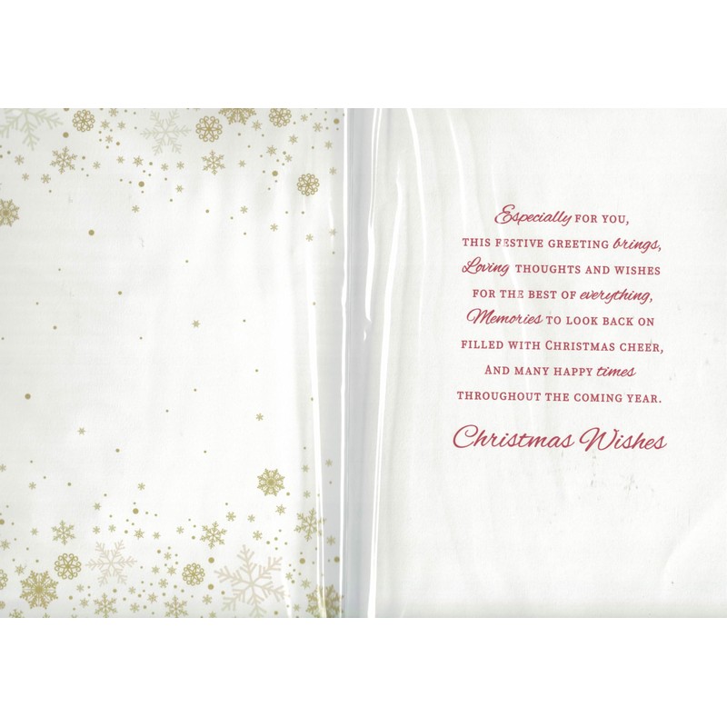 Large Daughter and Family Christmas Card, Traditional Xmas Design with