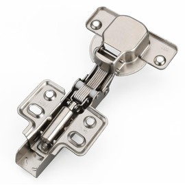 Luokim 40mm Cup Big Cup Soft Close Hinge for Thick Door Full Overlay Concealed Cabinet Hinge with Screws Nickel Finish 10 Pcs