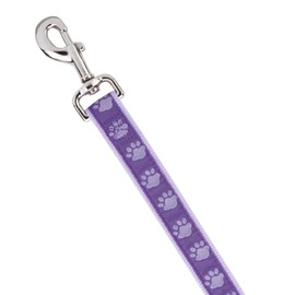 Guardian Gear Nylon Two-Tone Pawprint Dog Leash, 4-Feet x 5/8-Inch Lead, Purple