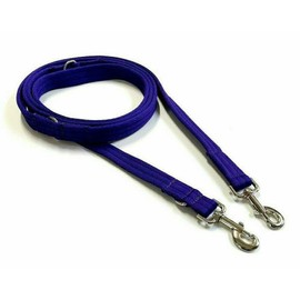 Double Ended Dog Training Lead Police Style Adjustable Leash 5ft (1.5 Metres) Multi-Functional In Air Webbing (Purple, 25mm Air Webbing)