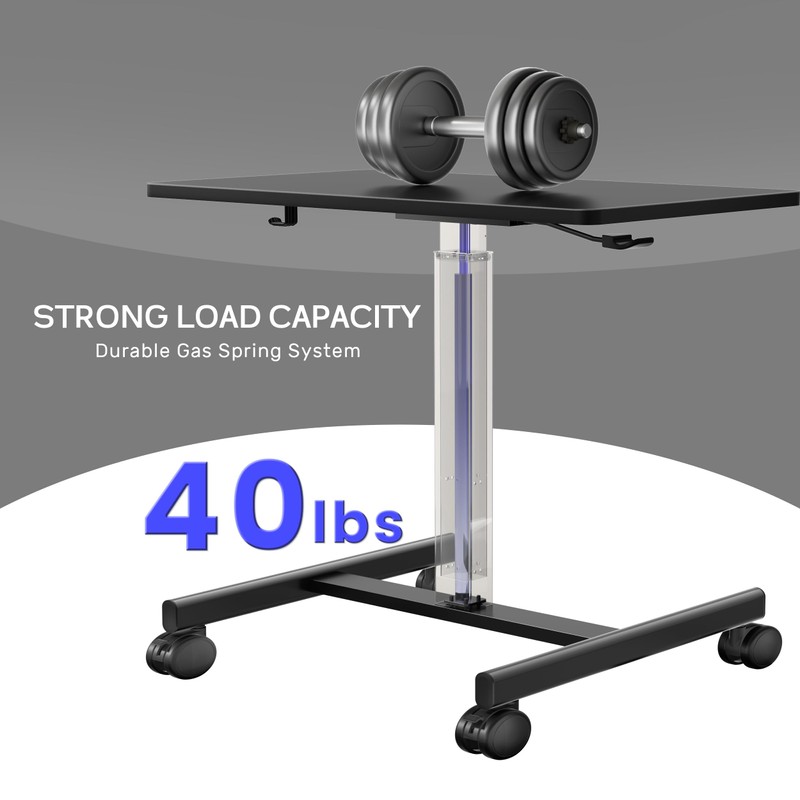GallopFun Mobile Laptop Standing Desk Adjustable Height, Small Mobile Desk