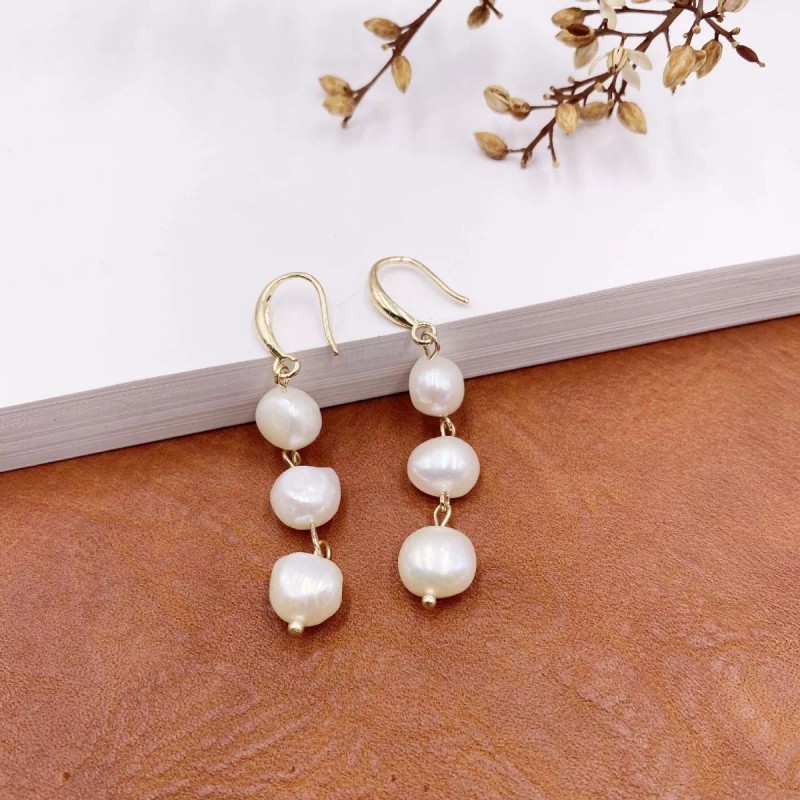 TENDER LIHOME Aretes Largos De Perlas Naturales Cultivadas Mujer Colgantes