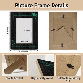 Zodvery Graduation Inspirational Picture Frame, 4X6 Grad Wooden Photo Frame, College Graduation Congrats Grad Memorial Gift for Graduates Him Her, Home Office Tabletop Decor(Vertical) -14