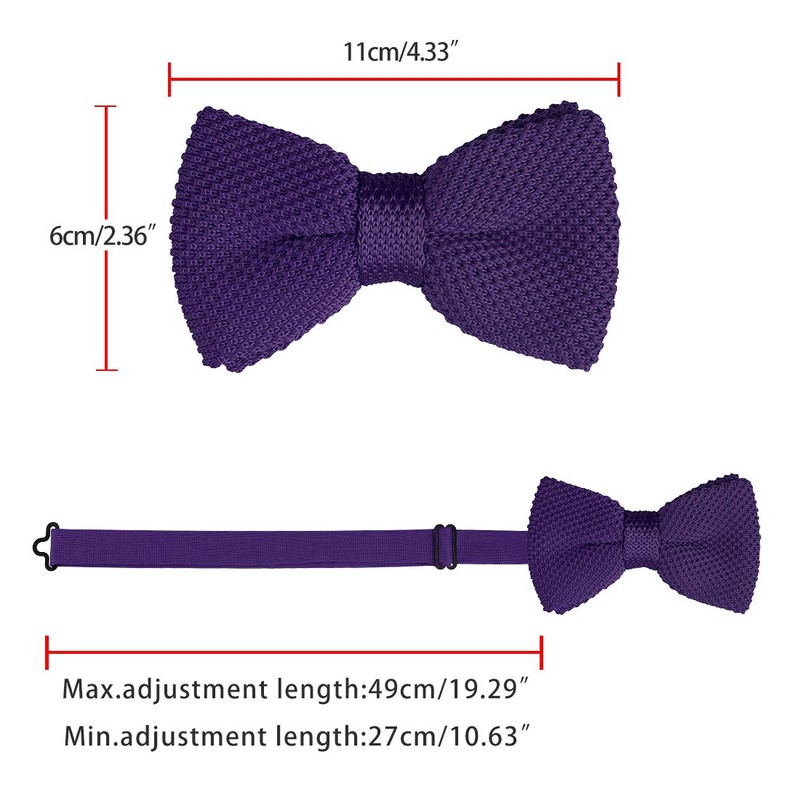 Allegra K Knit Bowtie, Bowtie Ribbon, Wedding, Graduation, Adjustable, Men's,