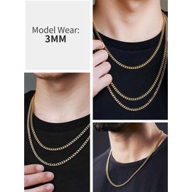 Cuban Gold Chain Men Stainless Steel Necklace Chains Clear Cuban Link Chain