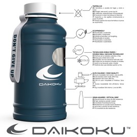Daikoku Edelstahl Wasserflasche - 1.3l BPA frei - Nützlich für Fitnessstudio und alle Arten von Sport - Doppelwandige Thermosflasche 12 bis 24 Stunden - Blau