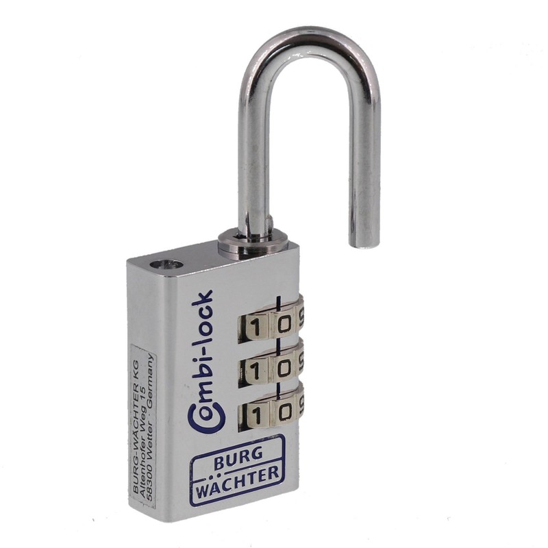 Burg-Wächter Combi 90 20 CHROMO SB Combination Padlock, Silver