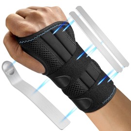 Muñequera Para Aliviar El Túnel Carpiano,Muñequera Ajustable Con 3 Soportes,Muñequera de Soporte para Túnel Carpiano,Férula Muñeca Mano Transpirable,Muñequera Para Aliviar El Dolor De Muñeca (negro, Derecha-S/M (13-20))