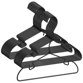 Black Aluminum Space-Saving Kids Hangers, 12.6-Inch Sturdy Metal Hangers for Wardrobe 20 Pack
