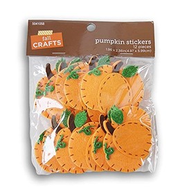 Felt Pumpkin Stickers Autumn Decorations Crafts - 12 Pieces
