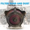 HDBUBALUS Matte Black Air Filter Cleaner Red Intake For Harley