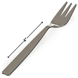MiniWare Silver Elegance - 30 Disposable Silver Plastic Forks, 4 Inches | Perfect for Parties and Events