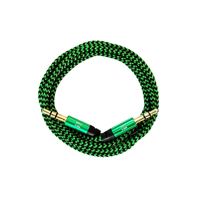 i! - 1m Premium Nylon AUX Audio Cable Jack 3.5