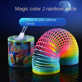 Plastic Rainbow Giant, Restless Toy, Suitable for Children over 5 Years Old:_Large Size⭐Rainbow Spring [Rainbow Color]