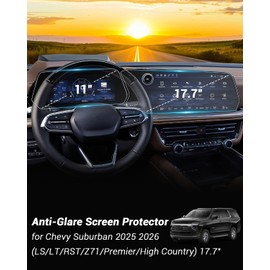 2025 Suburban Anti Glare Screen Protector Matte for 2025 Chevy Suburban (LS, LT, RST, Z71, Premier, High Country) 17.7" Media Screen Cover & 11" Dash Screen Saver Glare-Free Anti-Fingerprint Accessory