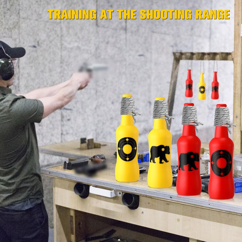 Gemscream 12 Pack Plastic Bottle Targets Shatterproof Bottle with Rope