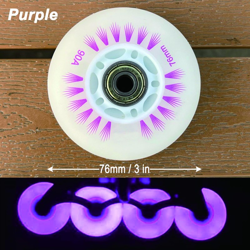 FYANER Light Up Inline Skate Wheels 4 Pack - Luminous