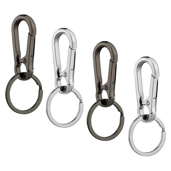 Tienyuu Metal Keychains with Key Ring Holders – 4-Piece Set