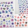 NAS-073 Nail Stickers Flower (Set of 4) Blue Red Flower