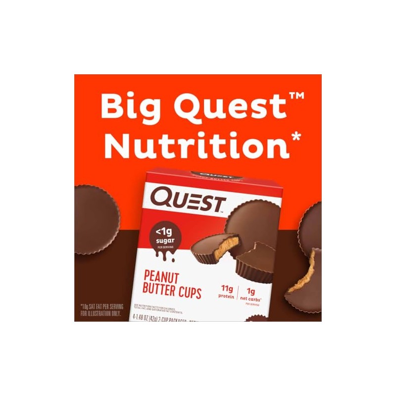 Quest Nutrition Peanut Butter Cups, 11g Protein, 1g Sugar, Low