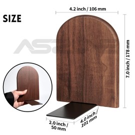 6Pairs Book Ends Hold Heavy Books Wood Bookends for Heavy Books Heavy Duty Walnut Book Ends for Men Wood Bookends for Office Desk Non-Skid