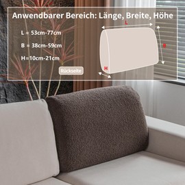 OHSIO Sofa Cover - Highly Elastic Non-Slip Seat Cushion Cover - Washable, Pet-friendly Sofa Cover for Couch, Durable (Brown, 1 x Backrest Cover)