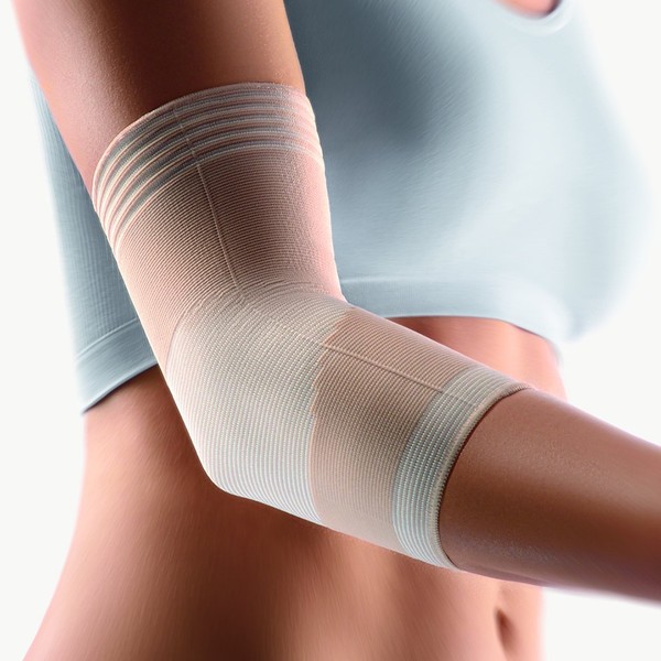 bort 054200 Two-Train Elbow Support with Compression Class 2 Right and Left Wearable, Large, Beige
