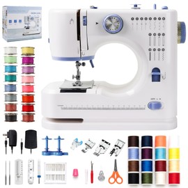 Ninonly Sewing Machine for Beginners, Portable Electric Sewing Machine with 16 Stitches, Foot Pedal and Accessories Kit for Home DIY Sew Projects, Purple