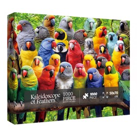 Colorful Bird Parrot Jigsaw Puzzle 1000 Piece for Adult, Pretty Art Aesthetic Jigsaw Puzzles, Animal Cute Funny Nature Puzzle