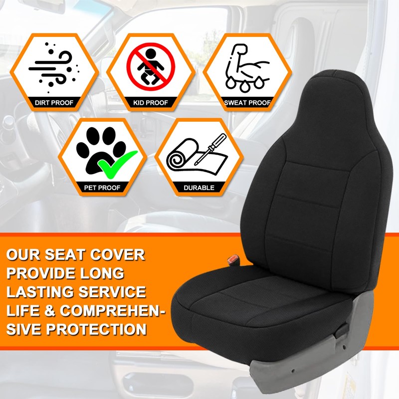 Kistrba Front & Rear Seat Cover Compatible with 1982-2002 Chevy