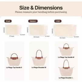 Longchamp 롱샹 르 플리지 토트백용 방수 프리미엄 나일론 지갑 정리함 삽입물(베이지 스몰) [Beige] Longchamp Le Pliage Tote Bag Waterproof Premium Nylon Wallet Organizer Insert (Beige Small) [Beige]