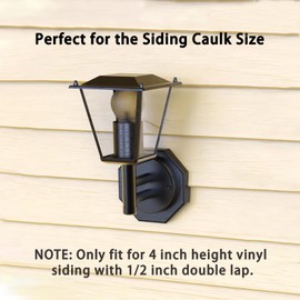 Siding Mounting Block, 8141DBL Siding Mounting Kit with Built-in Electrical Box, Vertical Siding Lamps Mounting Plate Siding Light Blocks for 1/2 inch Lap Siding Black