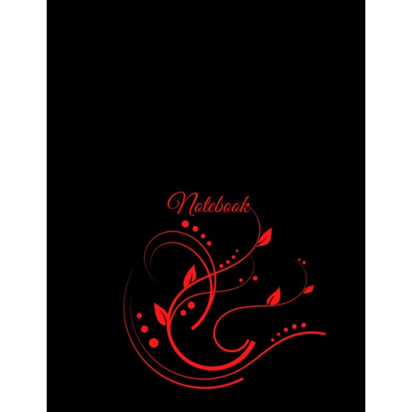 Black and Red A4 Notebook No.14: Wide Ruled Lined Paper