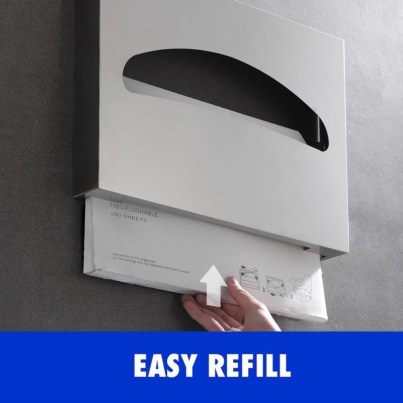 Toilet Seat Cover Dispenser Wall Mounted SUS 304 Stainless Steel