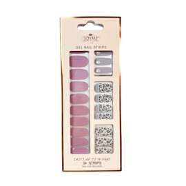 GoBudsGo 34PCS Nail Strips,Nail Stickers with UV Free,Color Street Nail Strips with Easy to Apply & Remove,12 Sizes Nail Polish Wraps with Cuticle Stick and Nail File