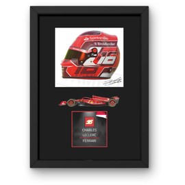 Lap Legends Charles Leclerc (Car) Framed Display Gift with Reproduced Digital Signature