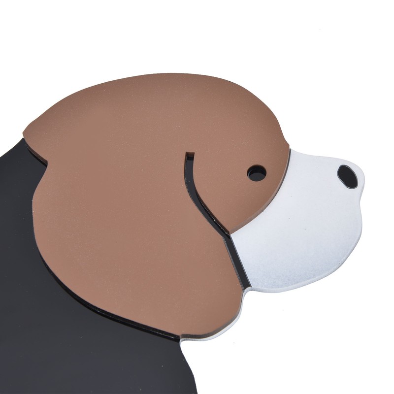 Wall Clock Self Adhesive Waterproof 3D Effect Silent Movement Dog