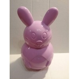 JF Snap Closure 10" Plastic Bunny Stuff w/Goodies, Finger Fidget Toys, Easter Candy Eggs in Lavender, Yellow, Teal & Pink (Lavender)